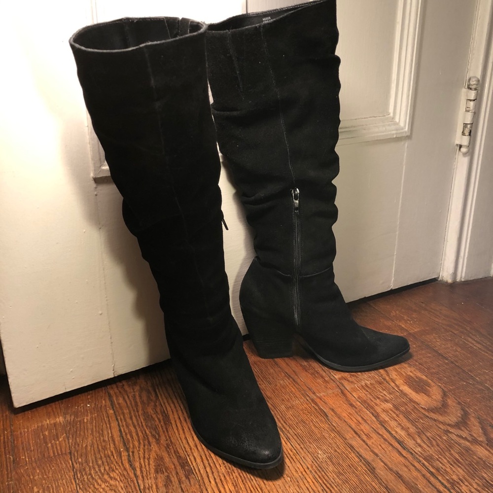 Slouchy Suede Knee High Boots